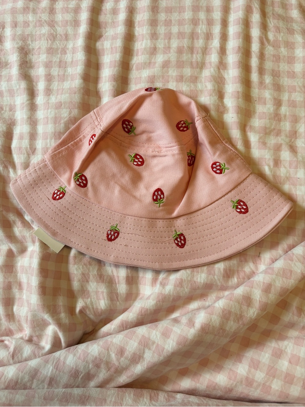 Hot Topic Pink Strawberry Bucket Hat